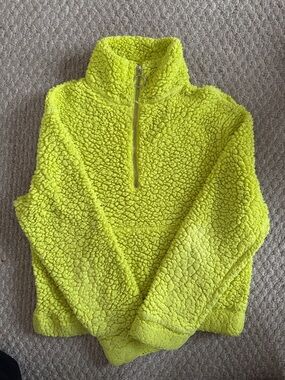 Shinestar Neon Yellow Sherpa Half-Zip Pullover